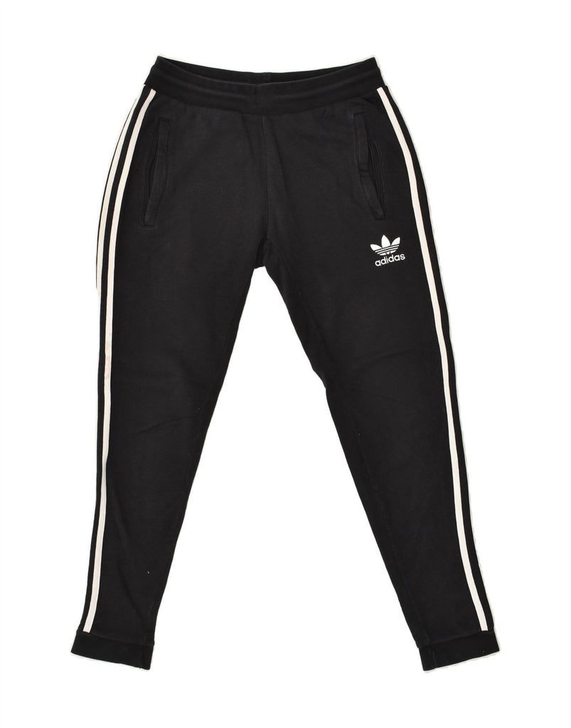 ADIDAS Mens Tracksuit Trousers Joggers Small Black Cotton | Vintage Adidas | Thrift | Second-Hand Adidas | Used Clothing | Messina Hembry 