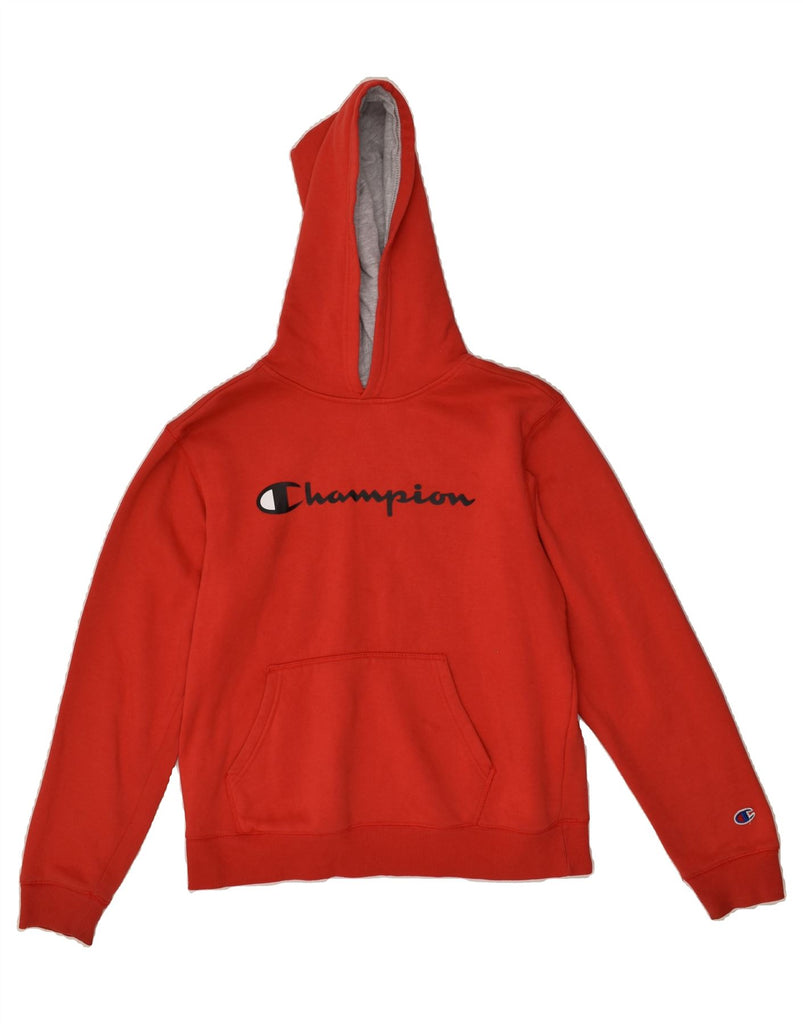 CHAMPION Womens Graphic Hoodie Jumper UK 18 XL Red Cotton | Vintage Champion | Thrift | Second-Hand Champion | Used Clothing | Messina Hembry 