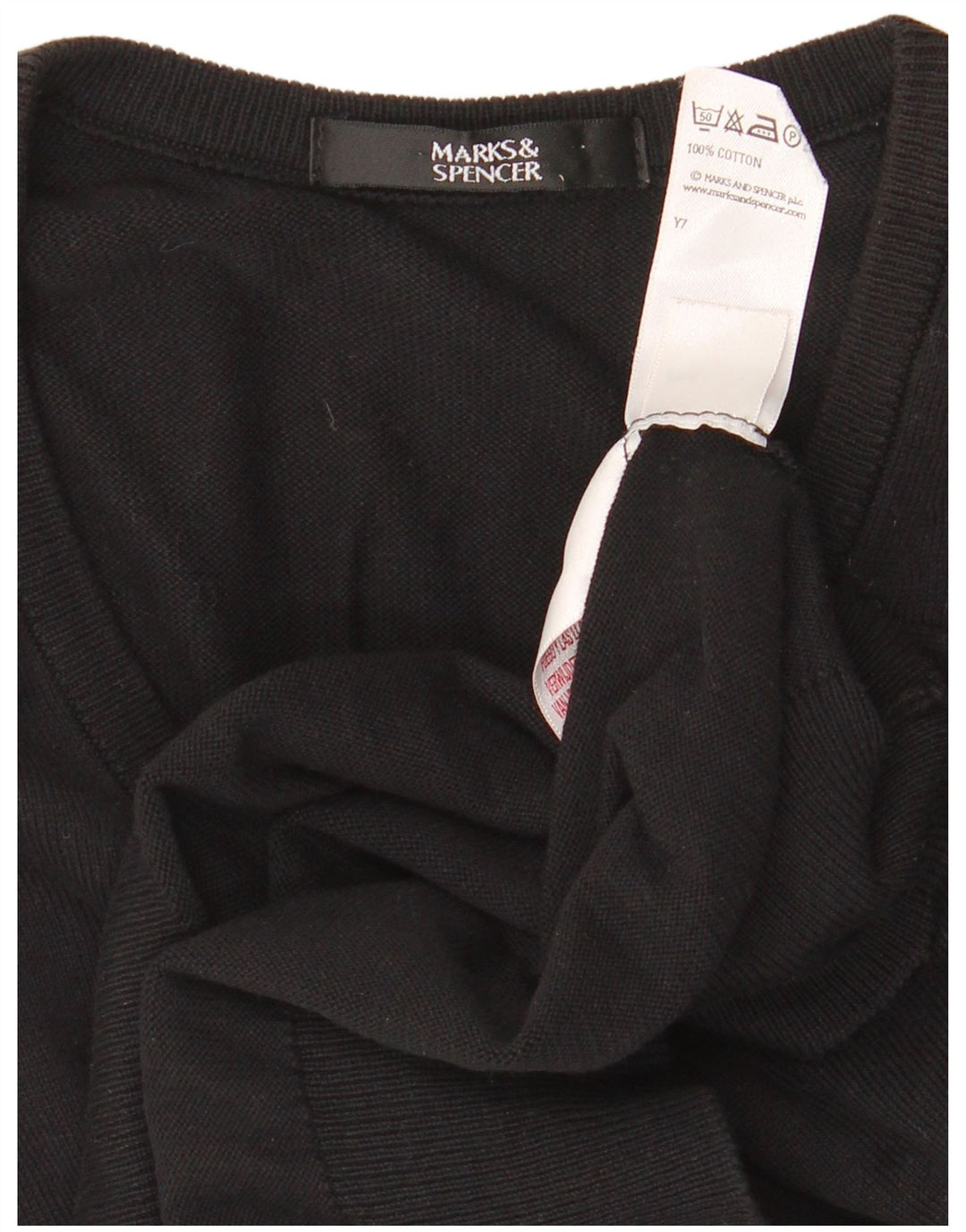 MARKS & SPENCER Mens Vest Tank Top UK 41/43 Large Black Cotton