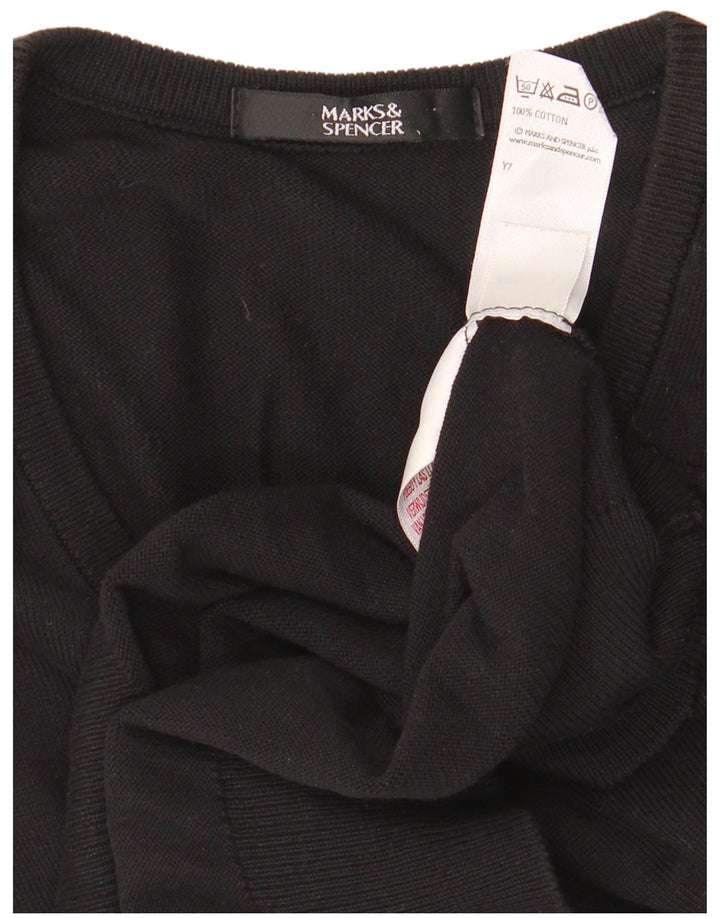 MARKS & SPENCER Mens Vest Tank Top UK 41/43 Large Black Cotton