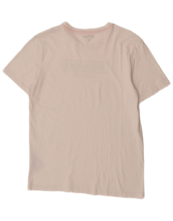 Jack & Jones Mens Short Sleeve Regular Graphic T-Shirt Top XL White Cotton