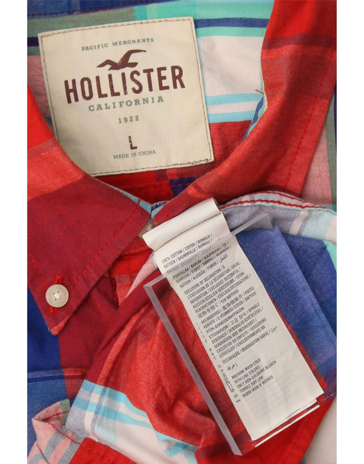 HOLLISTER Mens Flannel Shirt Large Red Check Cotton Vintage Hollister and Second-Hand Hollister from Messina Hembry 
