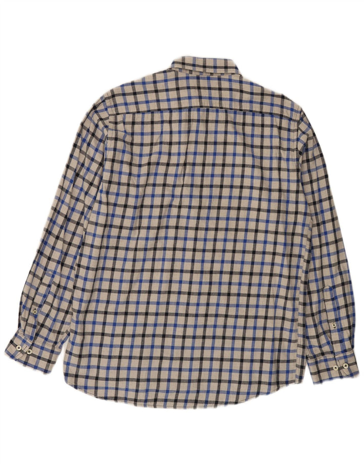 CARRERA Mens Regular Fit Flannel Shirt Large Blue Check Cotton