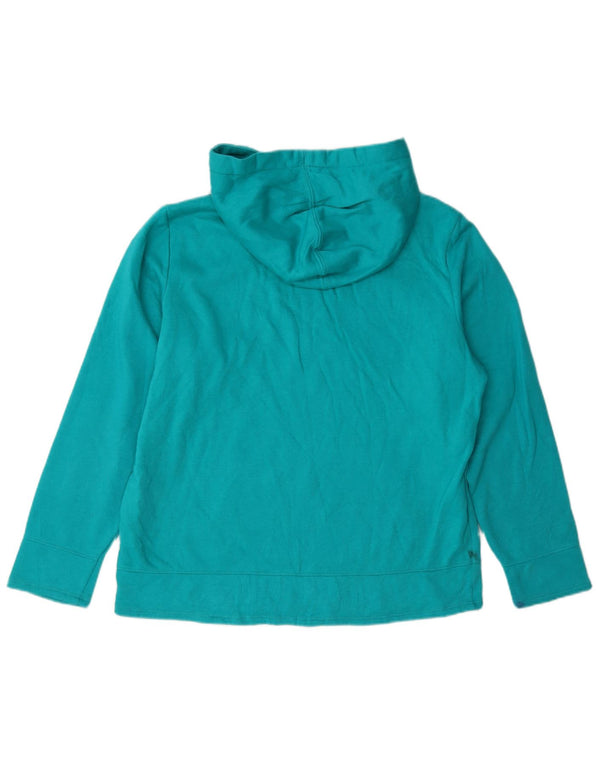 Nautica Womens Hoodie Jumper UK 14 Medium Turquoise Cotton