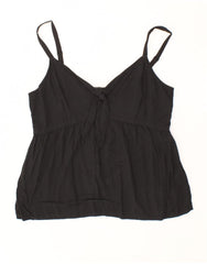 FAT FACE Womens Cami Top UK 12 Medium Black Viscose