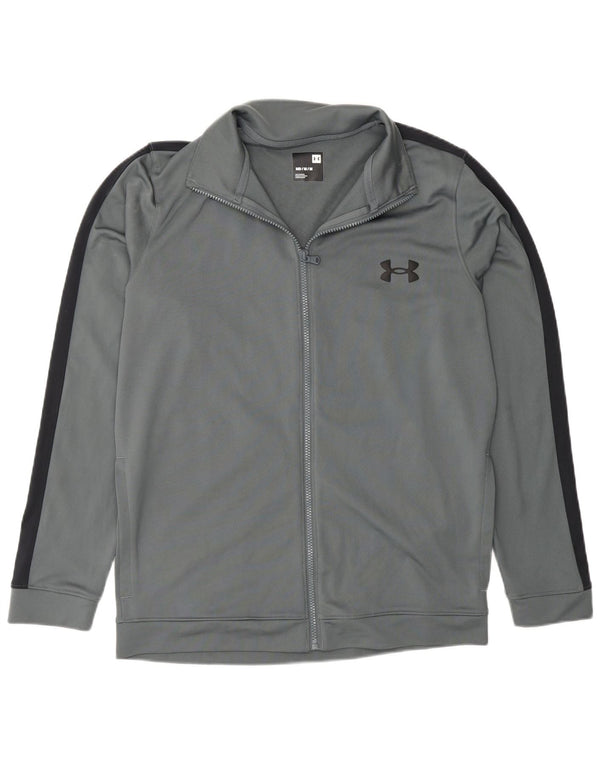 Under Armour Mens Regular Fit Tracksuit Top Jacket Medium Grey Colourblock