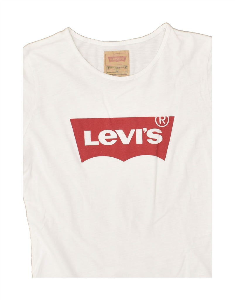 LEVI'S Girls Graphic T-Shirt Top 11-12 Years White Cotton | Vintage Levi's | Thrift | Second-Hand Levi's | Used Clothing | Messina Hembry 