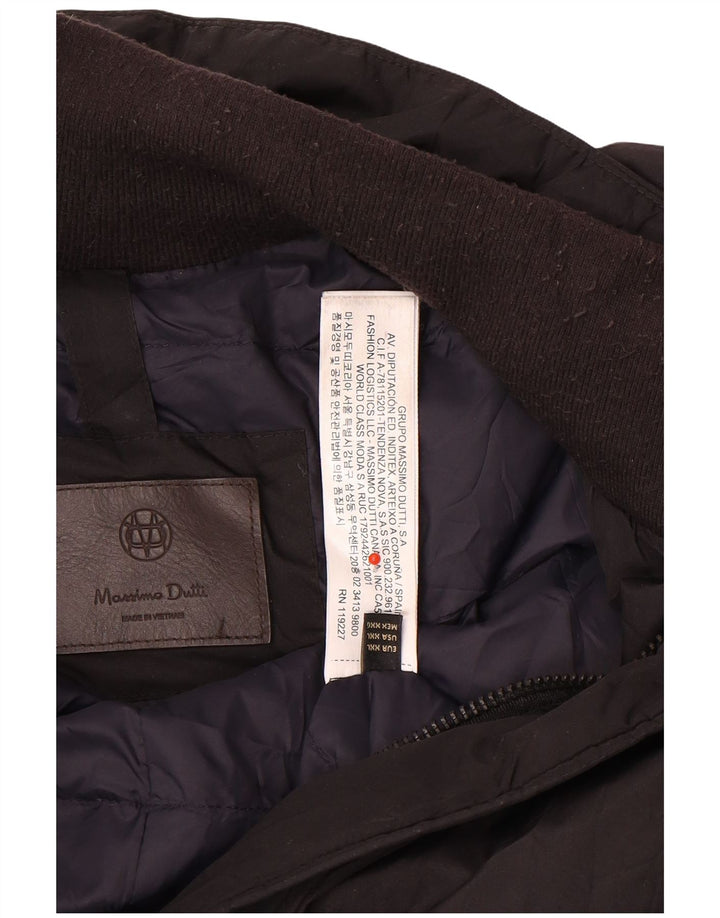 Massimo Dutti Mens Padded Coat UK 44 2XL Black Polyester