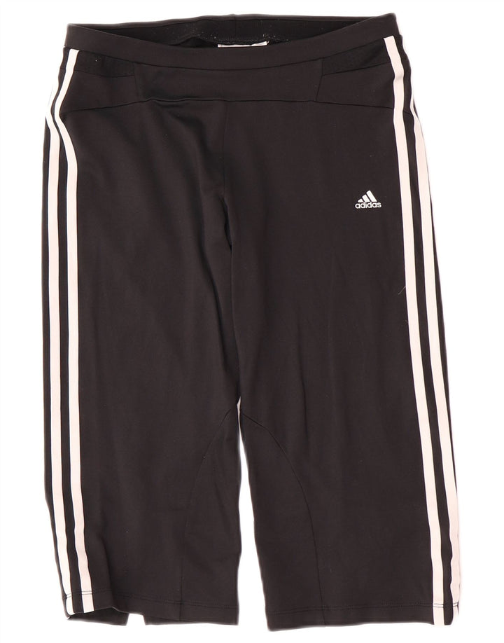 Adidas Womens Capri Tracksuit Trousers UK 12 Medium Black Nylon