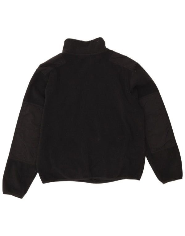 Nike Womens Crop Zip Neck Fleece Jumper UK 10 Small Black Polyester