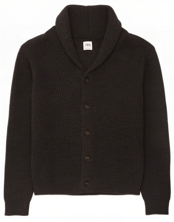 Zara Mens Cardigan Sweater Large Grey