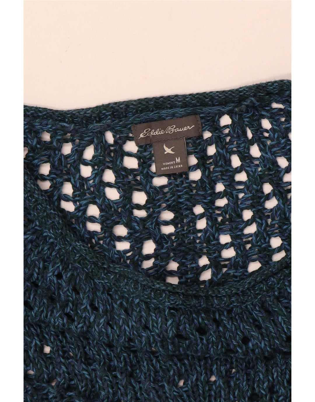 Eddie Bauer Womens Oversized Boat Neck Jumper Sweater UK 14 Medium Navy Blu
