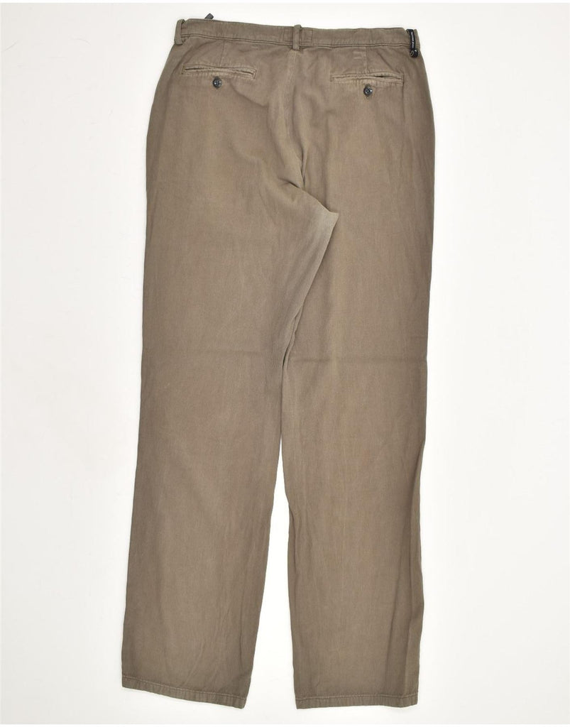 TRUSSARDI Mens Straight Chino Trousers IT 52 XL W33 L34 Brown Cotton | Vintage Trussardi | Thrift | Second-Hand Trussardi | Used Clothing | Messina Hembry 