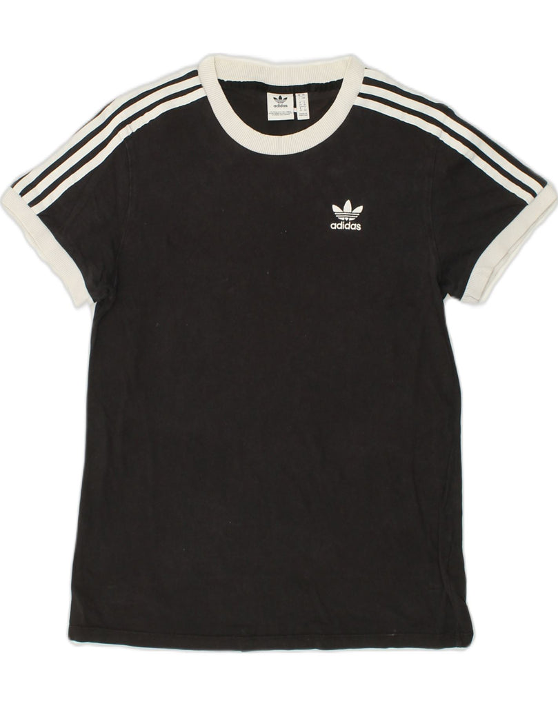 ADIDAS Womens T-Shirt Top UK 8 Small Black Cotton | Vintage Adidas | Thrift | Second-Hand Adidas | Used Clothing | Messina Hembry 