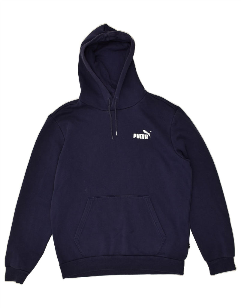 PUMA Mens Hoodie Jumper Medium Navy Blue Cotton | Vintage Puma | Thrift | Second-Hand Puma | Used Clothing | Messina Hembry 