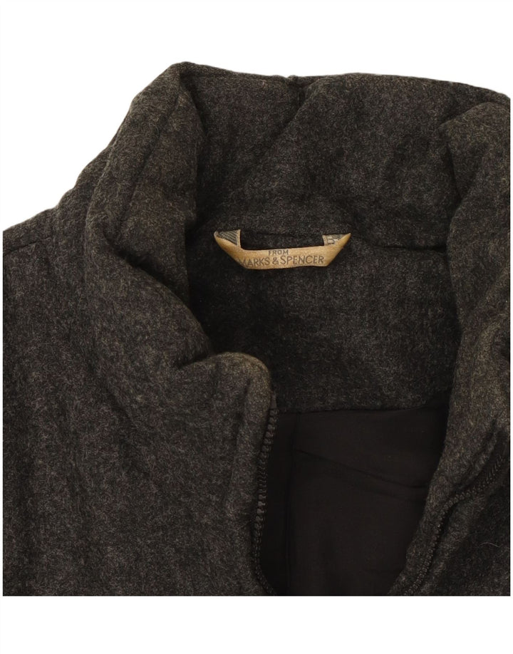 MARKS & SPENCER Womens Padded Gilet UK 10 Small Grey Polyester