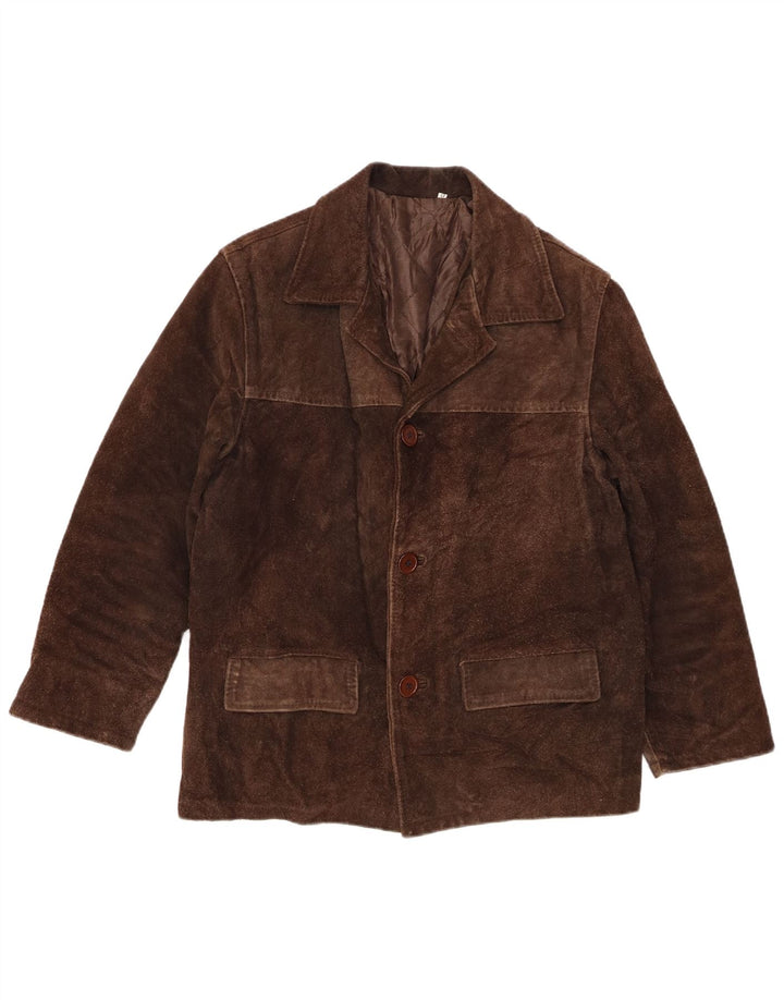 Vintage Mens Suede Jacket UK 38 Medium Brown