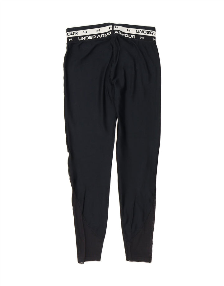 UNDER ARMOUR Girls Graphic Leggings 13-14 Years Large Black Polyester Vintage Under Armour and Second-Hand Under Armour from Messina Hembry 