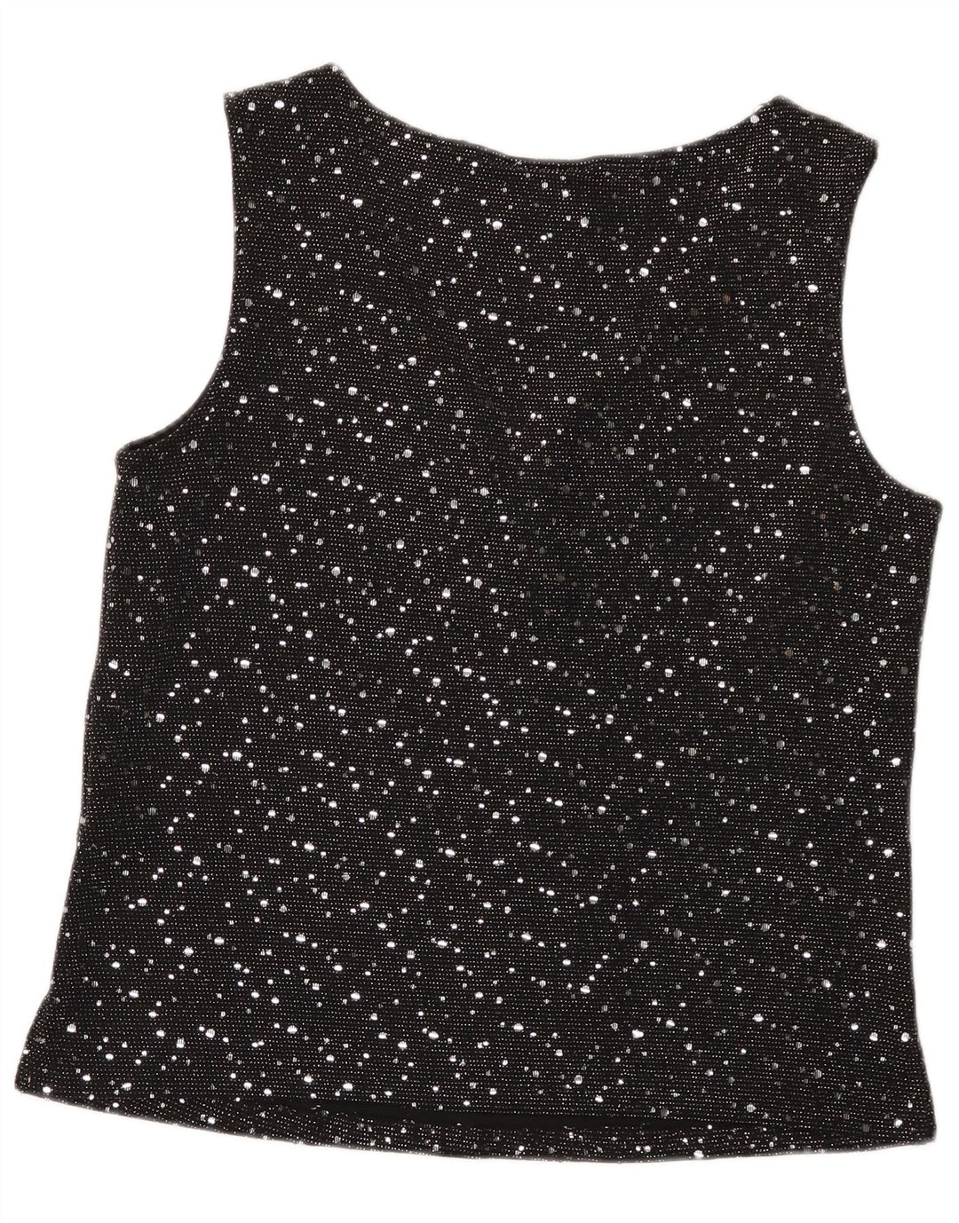 Wallis Womens Sleeveless Blouse Top UK 14 Medium Black Spotted Nylon