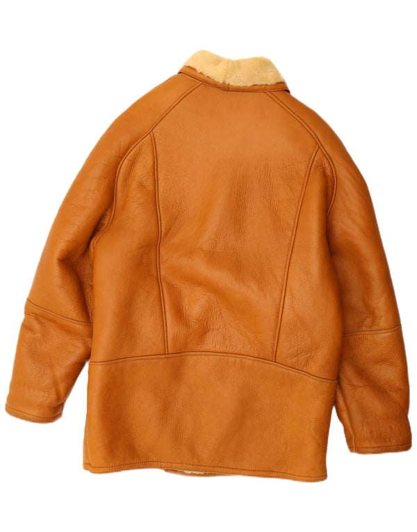 Vintage Mens Shearling Jacket UK 42 XL Beige
