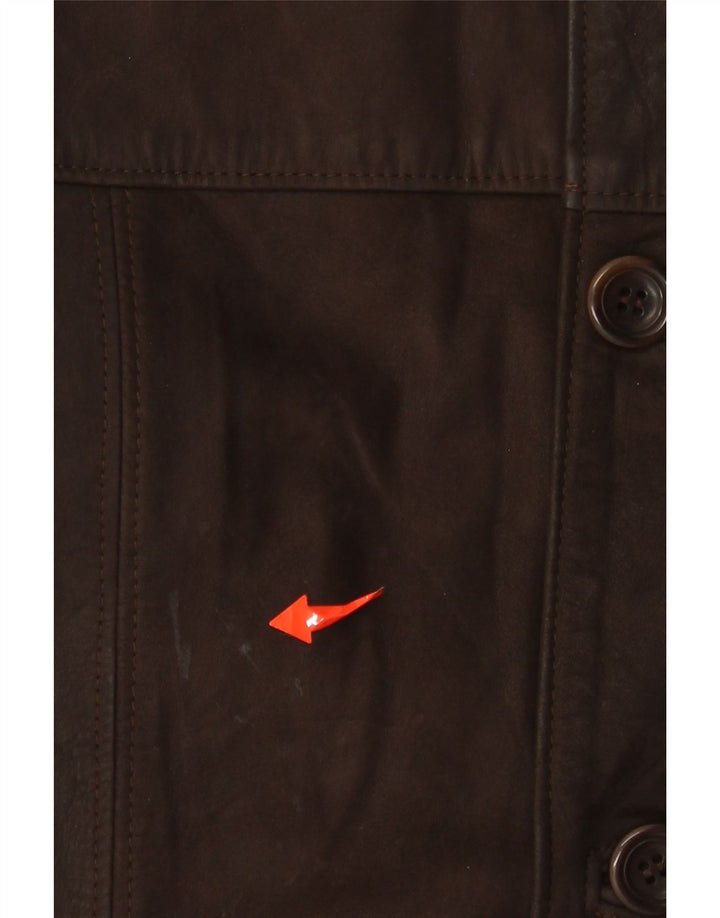 VINTAGE Mens Leather Jacket IT 48 Medium Brown Leather