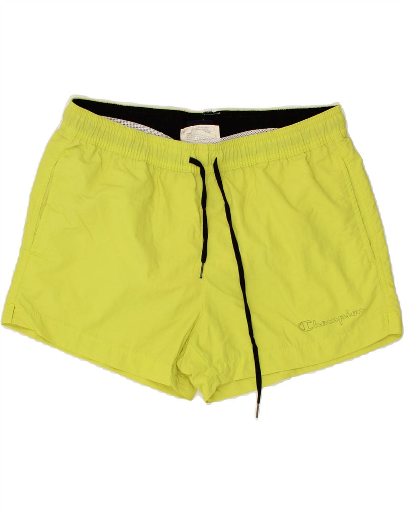 CHAMPION Mens Sport Shorts Medium Yellow Polyester | Vintage Champion | Thrift | Second-Hand Champion | Used Clothing | Messina Hembry 