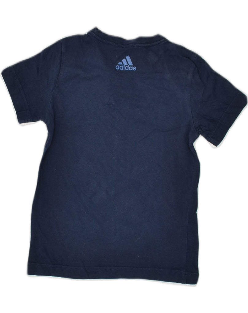 ADIDAS Boys Graphic T-Shirt Top 7-8 Years Navy Blue Cotton | Vintage Adidas | Thrift | Second-Hand Adidas | Used Clothing | Messina Hembry 