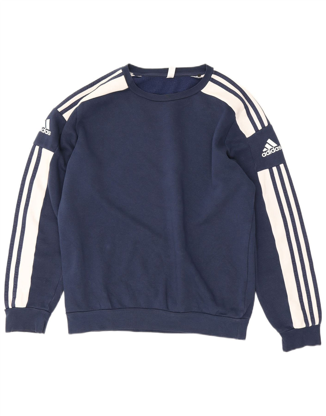 Adidas Mens Graphic Sweatshirt Jumper Medium Navy Blue Colourblock Cotton