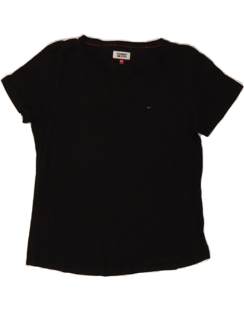TOMMY HILFIGER Womens T-Shirt Top UK 6 XS Black Vintage Tommy Hilfiger and Second-Hand Tommy Hilfiger from Messina Hembry 