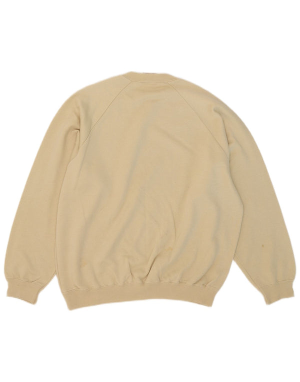 Parmalat Mens Graphic Sweatshirt Jumper Large Beige Cotton