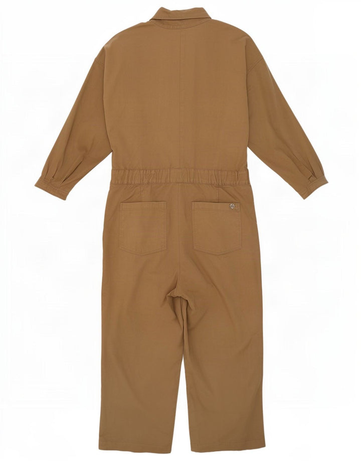 Massimo Dutti Womens Jumpsuit UK 12 Medium Beige Cotton