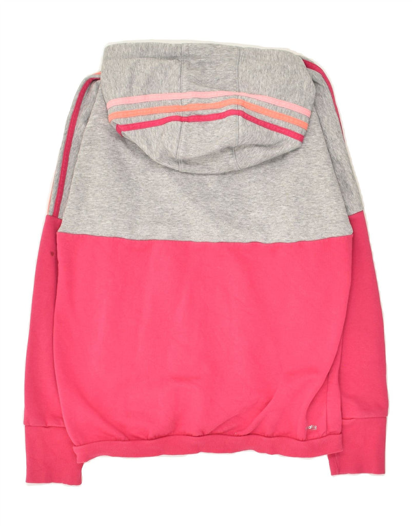 ADIDAS Womens Zip Hoodie Sweater UK 8-10 Small Pink Colourblock Cotton | Vintage Adidas | Thrift | Second-Hand Adidas | Used Clothing | Messina Hembry 