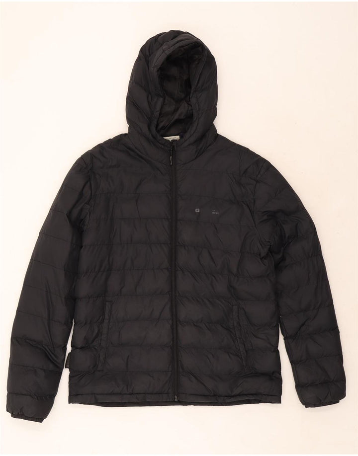 Mountain Warehouse Mens Hooded Padded Jacket UK 40 Large Black Nylon