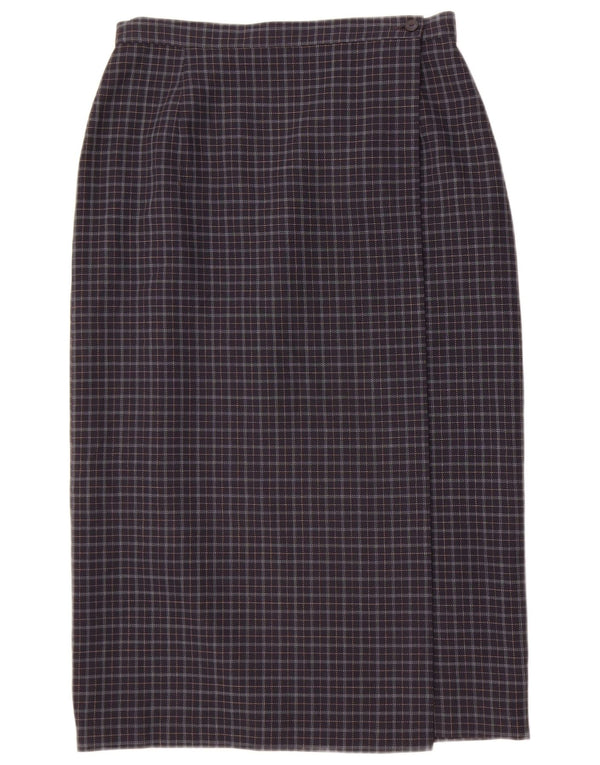 Marks & Spencer Womens High Waist Wrap Skirt UK 16 Large W30 Navy Blue