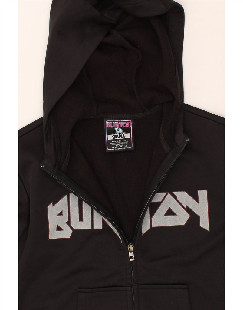 BURTON Boys Graphic Zip Hoodie Sweater 10-11 Years Small Black Polyester | Vintage Burton | Thrift | Second-Hand Burton | Used Clothing | Messina Hembry 