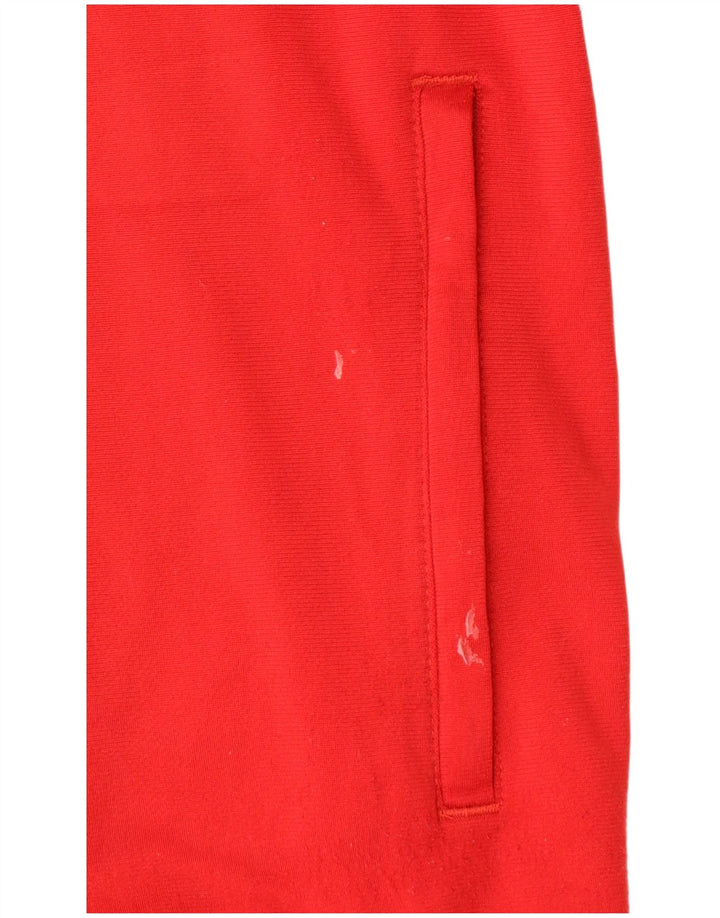 ADIDAS Boys Tracksuit Top Jacket 13-14 Years Red Colourblock Polyester