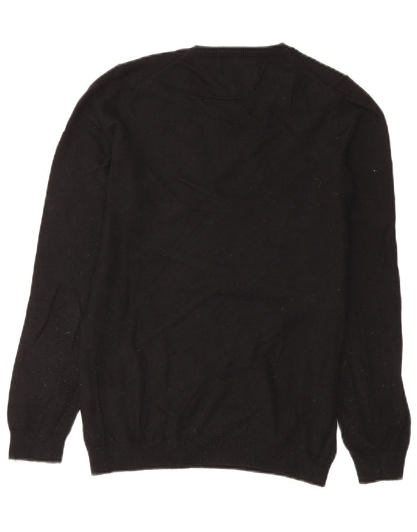 Marks & Spencer Womens V-Neck Jumper Sweater UK 12 Medium Black Viscose