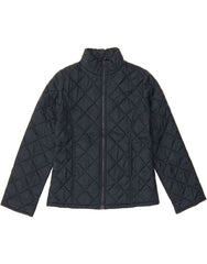 BENETTON Boys Quilted Jacket 9-10 Years Large Navy Blue Polyester