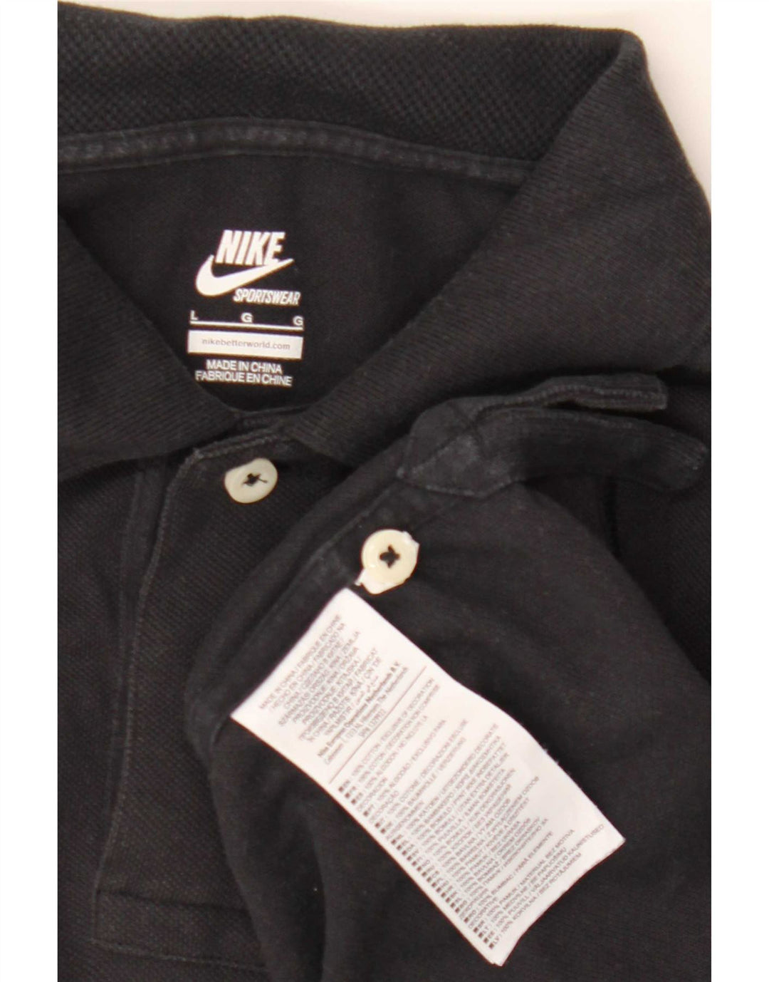 Nike Mens Polo Shirt Large Black Cotton
