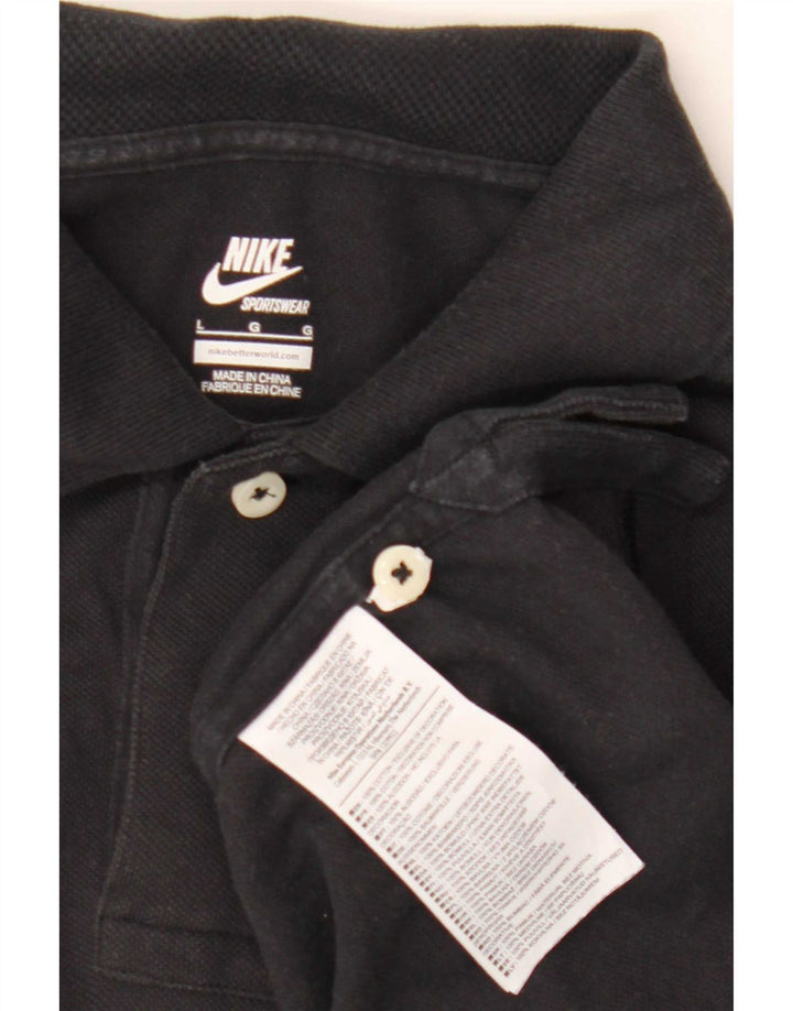 Nike Mens Polo Shirt Large Black Cotton
