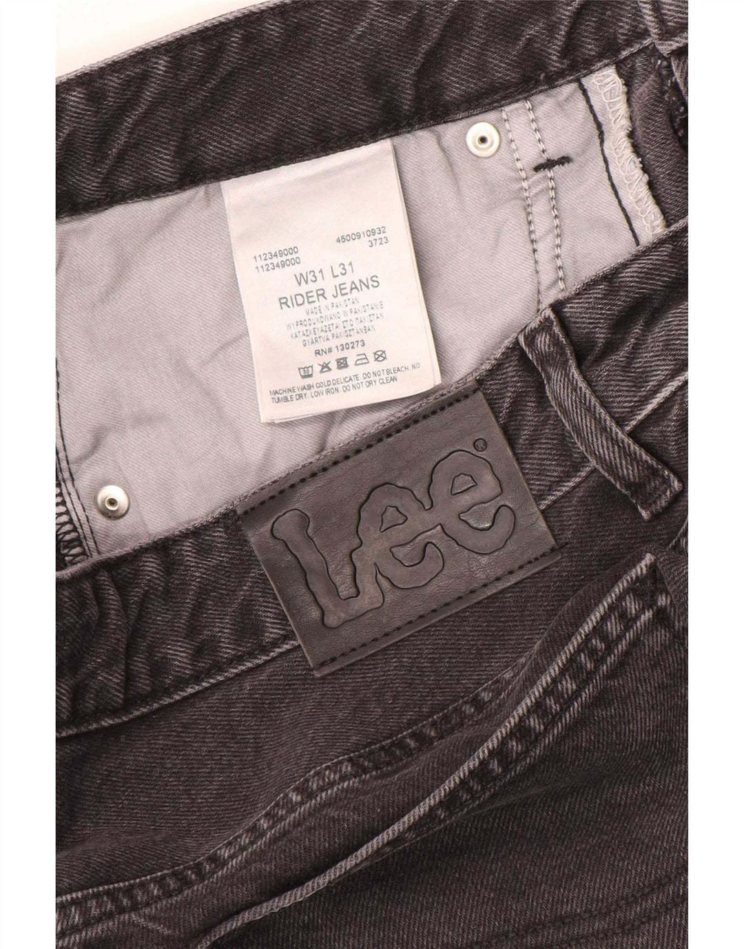 Lee Mens Rider Straight Jeans W31 L31 Grey Cotton