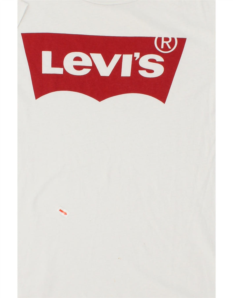 LEVI'S Womens Graphic T-Shirt Top UK 14 Medium White Cotton | Vintage Levi's | Thrift | Second-Hand Levi's | Used Clothing | Messina Hembry 