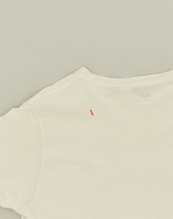 LEVI'S Womens Oversized Crop Graphic T-Shirt Top UK 6 XS White Cotton | Vintage Levi's | Thrift | Second-Hand Levi's | Used Clothing | Messina Hembry 
