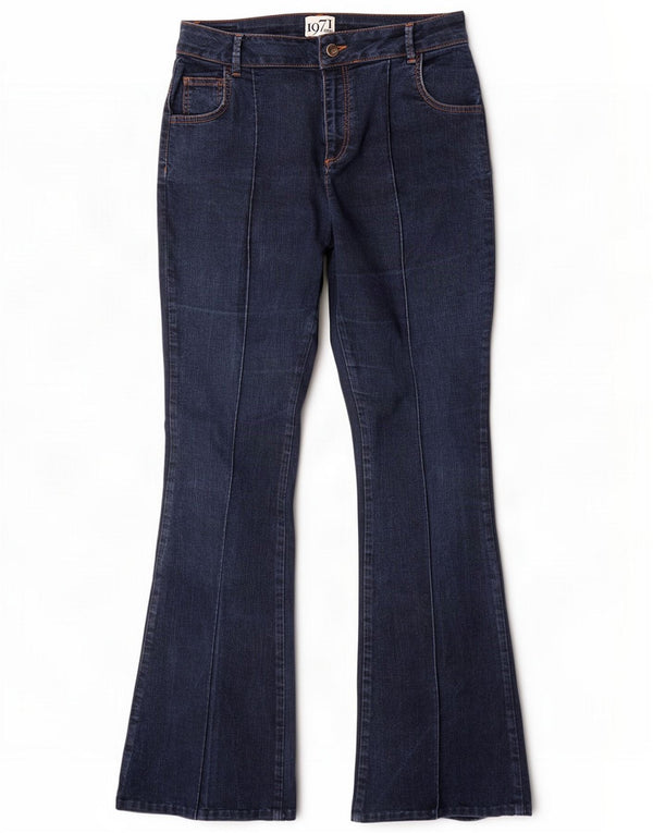 Reiss Womens Flared Jeans UK 12 Medium W30 L32 Navy Blue Cotton
