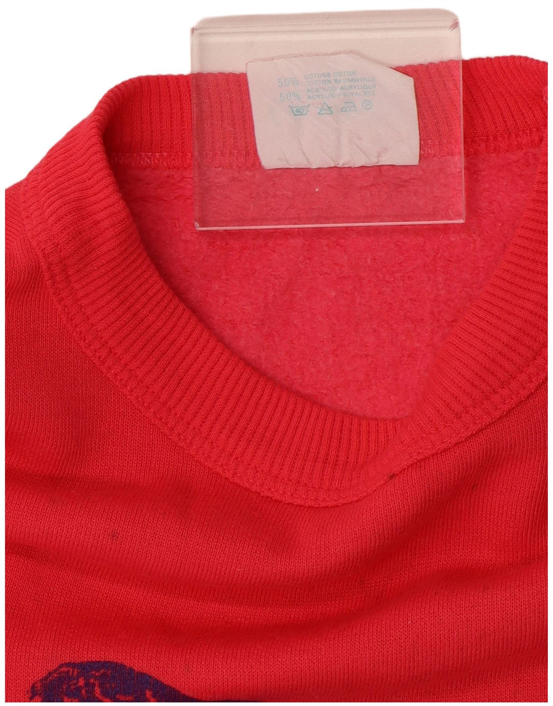 Vintage Mens Graphic Sweatshirt Jumper Medium Pink Cotton