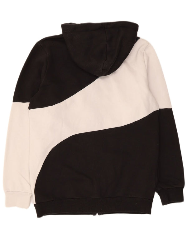 Puma Mens Zip Hoodie Sweater Small Black Colourblock Cotton