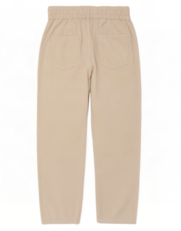 Zara Womens High Waist Cropped Jeans EU 40 Medium W30 L25 Beige Cotton