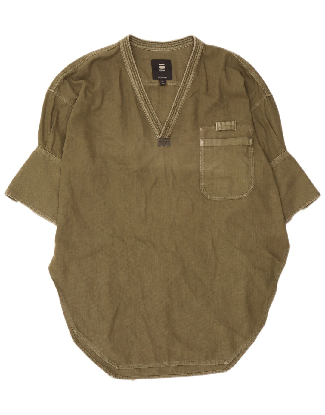 G-Star Womens Oversized Tunic Dress UK 10 Small Khaki Cotton