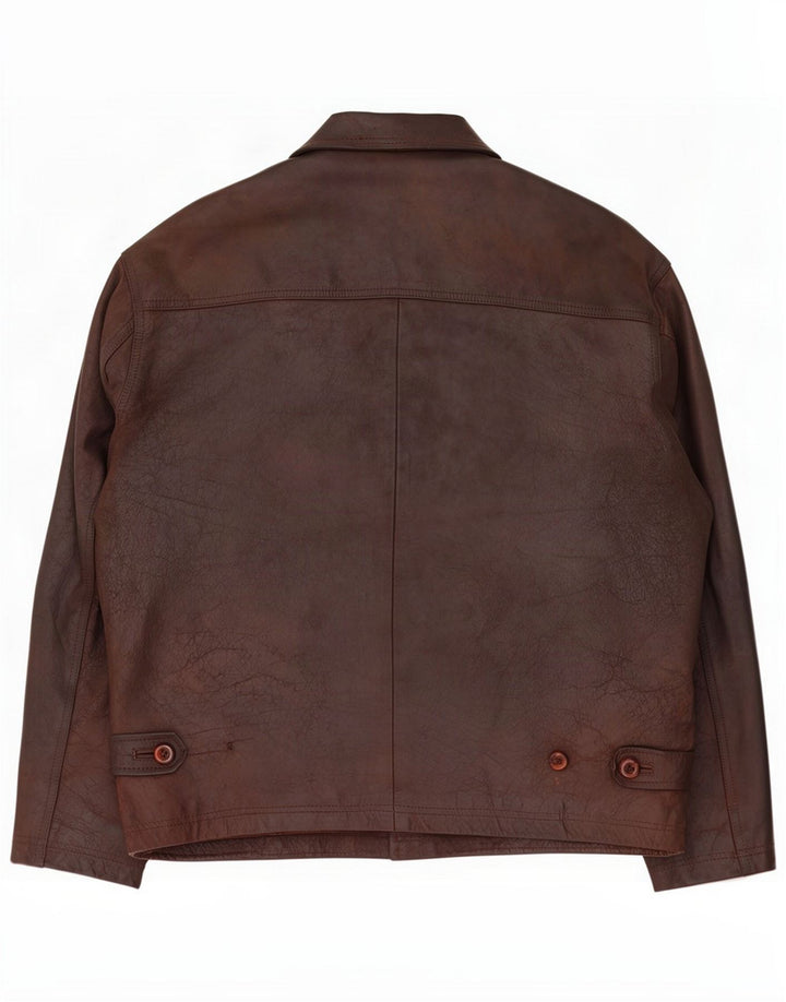 Vintage Mens Leather Jacket UK 40 Large Brown