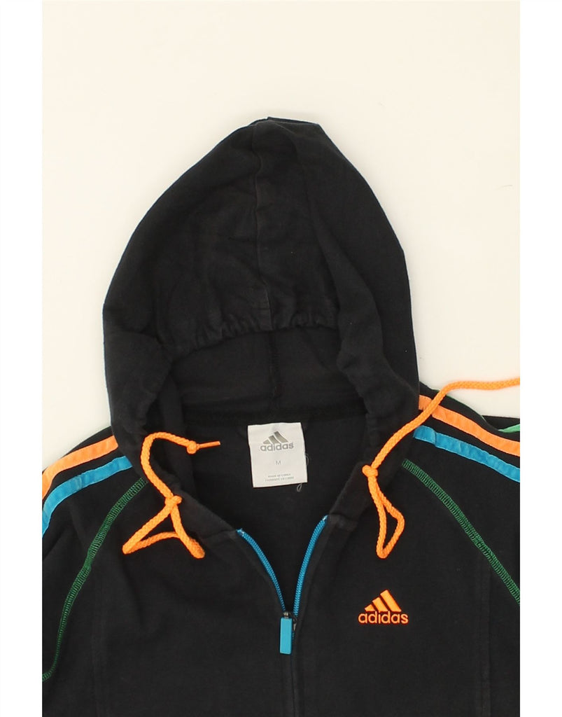 ADIDAS Boys Zip Hoodie Sweater 10-11 Years Medium Black Cotton | Vintage Adidas | Thrift | Second-Hand Adidas | Used Clothing | Messina Hembry 